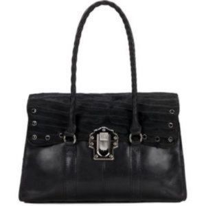 Patricia Nash Vienna Black Zebra Satchel Bag